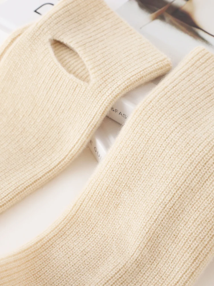 Women Knitted Calf Warmers Ribbing Leg Warm Real 100 Cashmere Ankle Trim Boot Socks Autumn Winter Foot Cover Pressure-Free Y2k