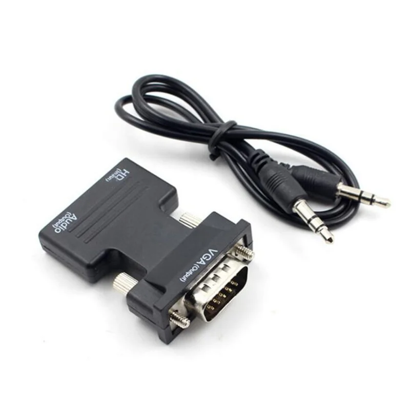 HDMI-compatible To VGA Converter With 3.5mm Audio Cable For PS4 PC Laptop TV Monitor Projector 1080P VGA Female To HD Male Adapt