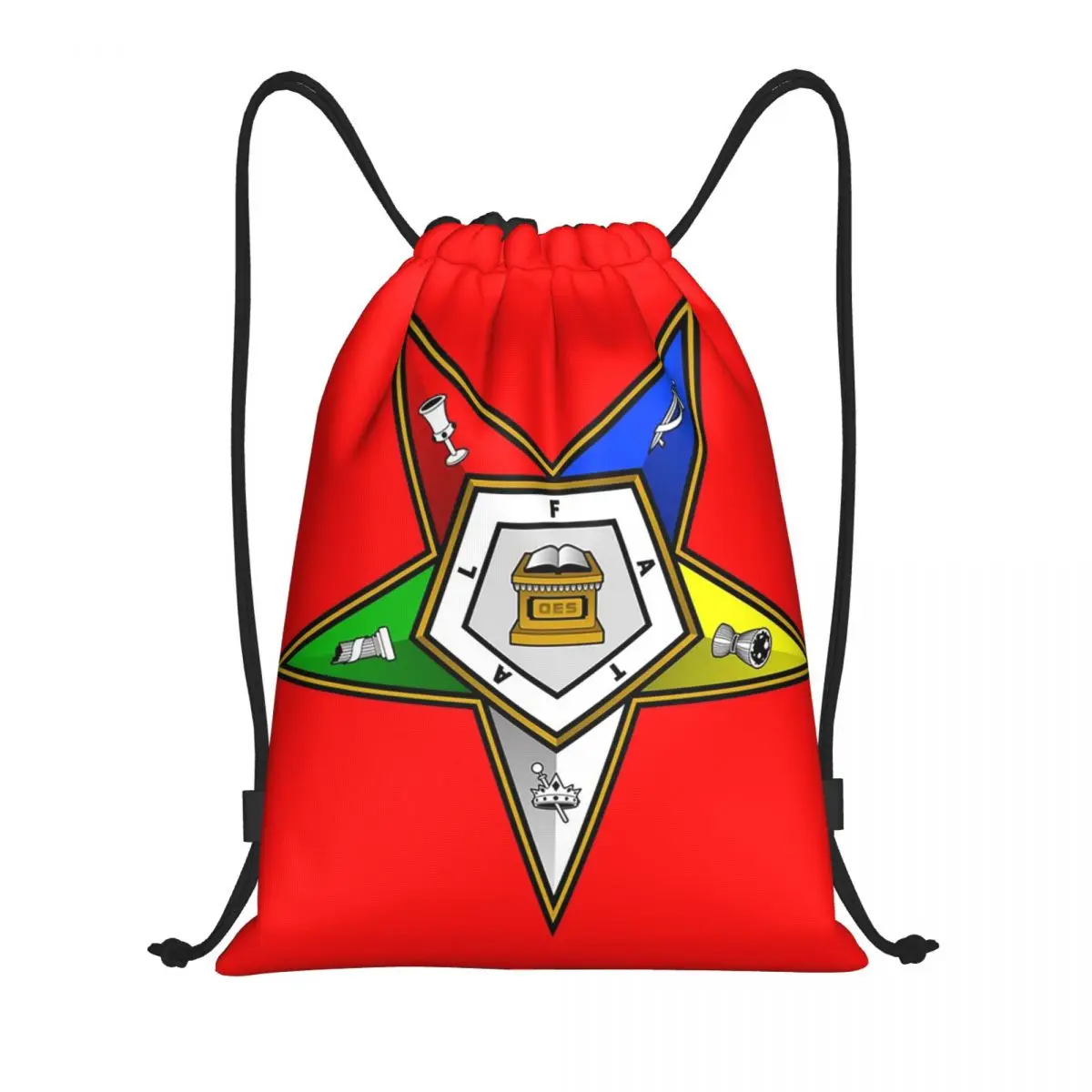 

Oes Order Of The Eastern Star Backpacks Fashion Drawstring Bundle Pocket Sports Bag Book Bags for Man Woman School