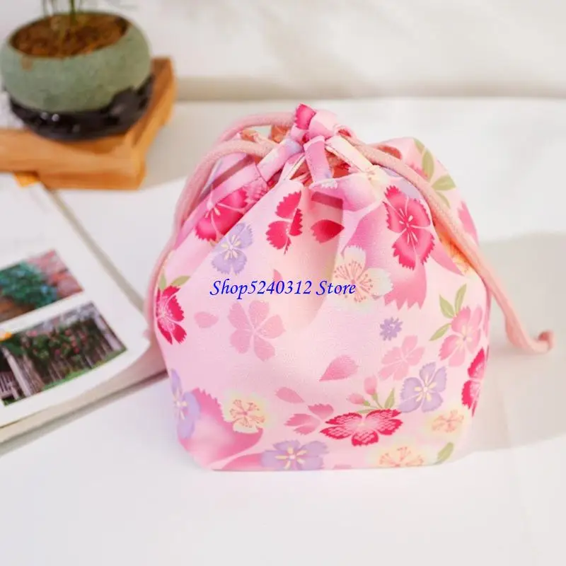 634C Japanese Drawstring Bag Kimono Handbag Small Coin Jewelry Coin Purse