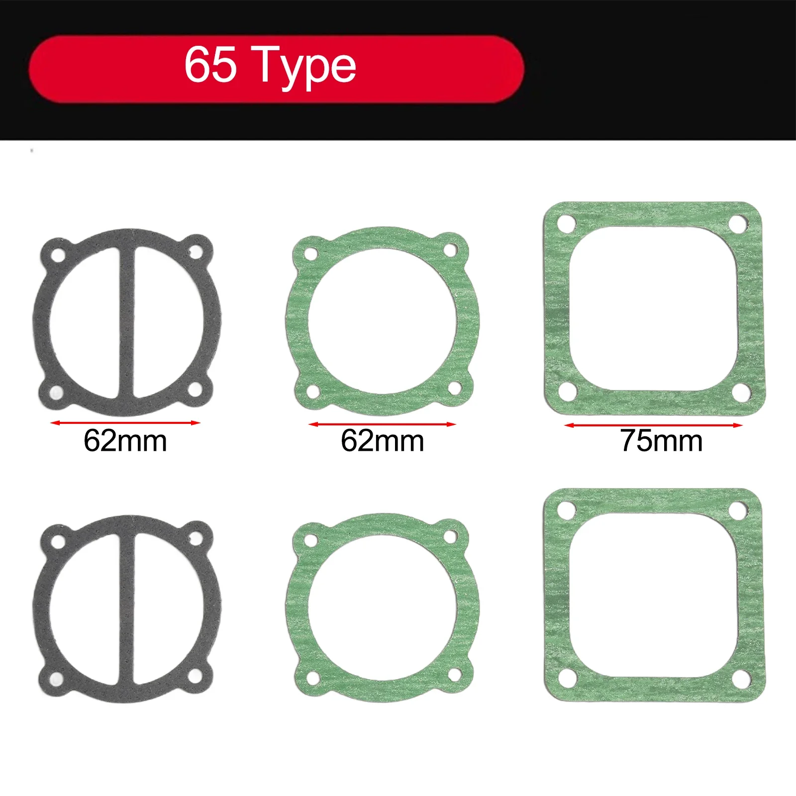 

6pcs/set 65 Type Air Compressor Cylinder Head Base Valve Plate Gaskets Washers Air Compressors Accessories 62mm/75mm