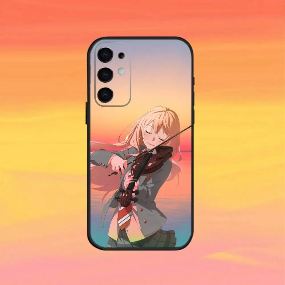 Funda de teléfono de cómic Y-Your L-lie IN APRIL para Samsung S25, S24, S21, S22, S23, S30, Ultra, S20, Plus, Fe, Note, funda negra de 5G