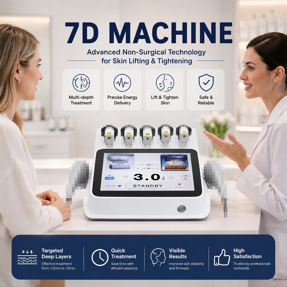 7 Cartridges Non-Invasive Body Shaping Skin Firming Desktop Beauty Equipment for Full Body Salon SPA Commercial Use