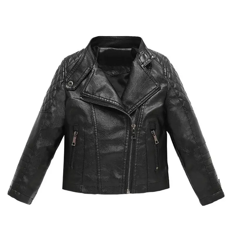 Children NEW Year Waterproof Windproof Coat Boys Black Christmas Motorcycle Pu Leather Jacket Teen Kids Street Photography Wear
