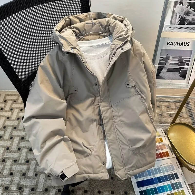 

Высококачественная утолщенная водонепроницаемая хлопковая куртка, ветрозащитная теплая зимняя верхняя одежда для работы в холодную погоду, модная городская одежда S...