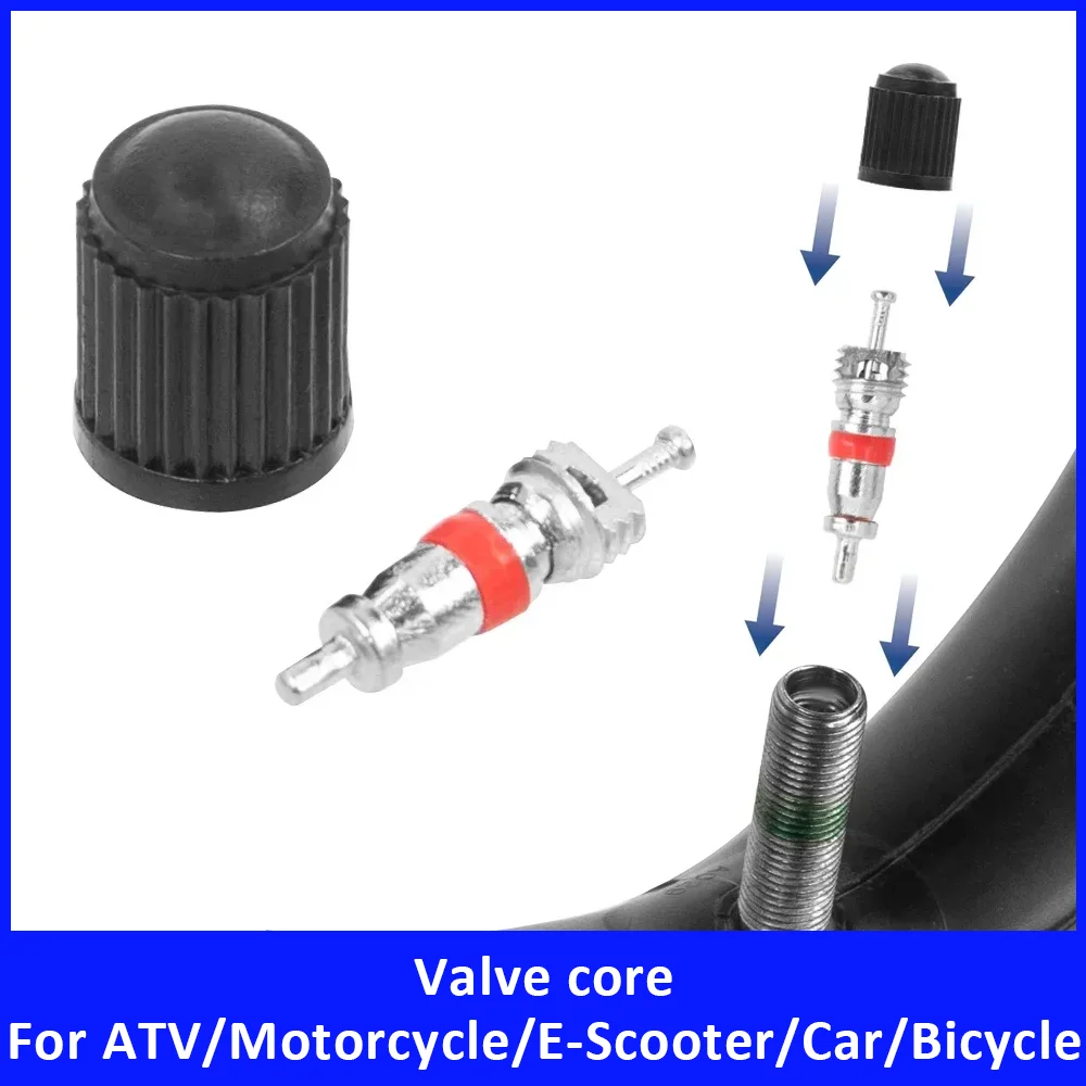 

10pc Wheel Air Valve Core with Dustproof Caps for ATV Motorcycle Electric Scooter Car Bicycle Tyre Valve Core ATV Accessories