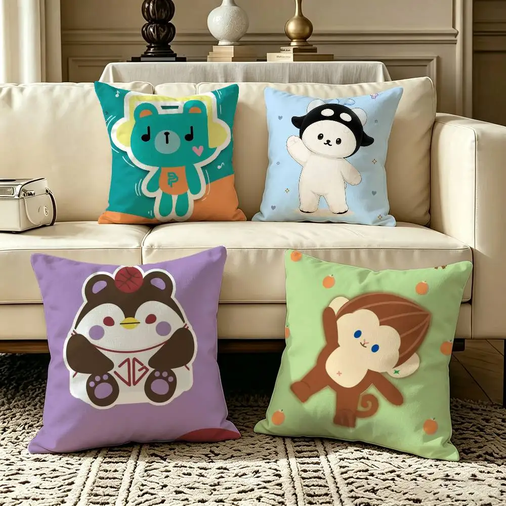 Adorable Mascot G-GMMTV  Pillow Case Square Double-Sided Sofa Cushion Cover Bedroom Bedside Pillow