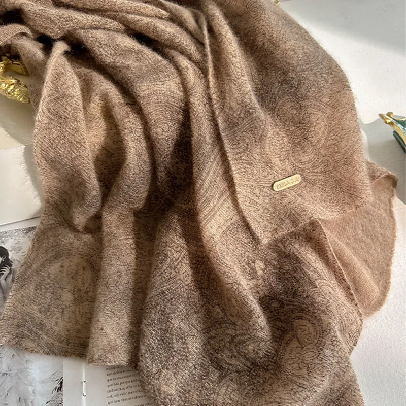 100% Wool Pashmina Shawl Wrap Women Winter Warm Soft Thick Long Bridal Wedding Evening Party Shoulder Cover Scarves Gift for Her