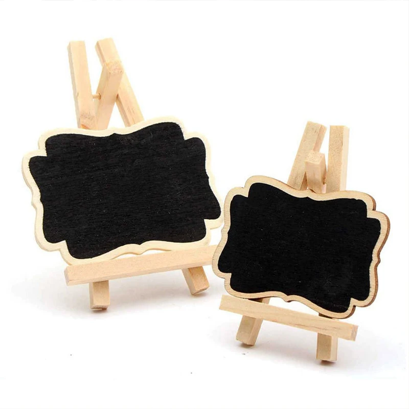 1pc Mini Wooden Blackboard DIY Fun and Cute Teaching Stationery Chalk Blackboard Party Wedding Seating Sign Message Board