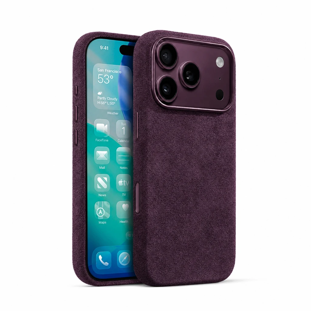 100% italienisches Alcantara-Magnetgehäuse für iPhone 18 17 Pro Max Air Luxus mit Magsafe-Abdeckung Leder-Handyhüllen für iPhone 18Pro – Detail 8