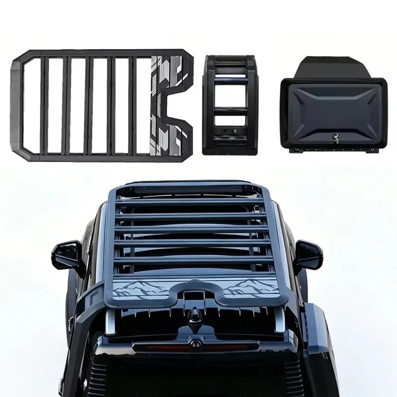 Aluminum Alloy Car Roof Cargo Luggage Rack Baskets Side Ladder Side Box for Jetour T2 2023+