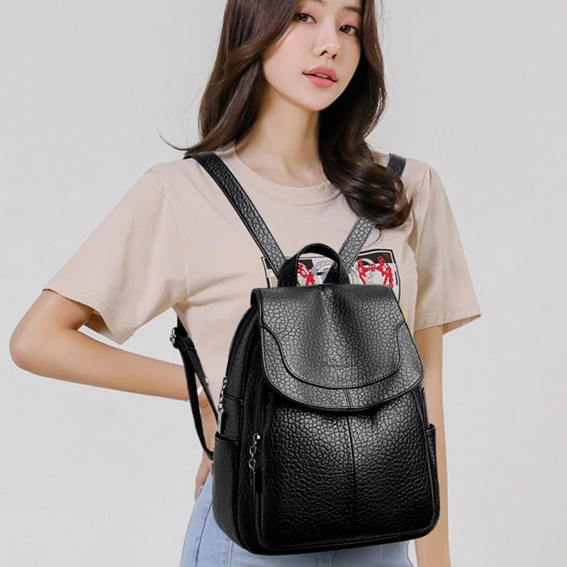 Mochila De Cuero genuino de alta calidad para mujer, morral de viaje de lujo a la moda, bolsos escolares de hombro para niñas, bolso de piel de vaca