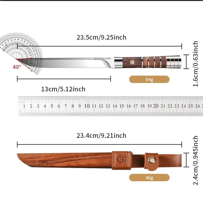 1/2/3-teiliges Fleischmesser-Set – M390 Edelstahl 62HRC, ultrascharfe Klingen, geeignet zum Schneiden von Obst und als Metzgermesser – Detail 6