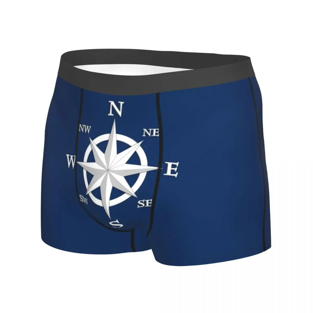 Men's Eight Point Compass Rose Underwear Funny Boxer Shorts Panties Male Breathable Underpants S-XXL