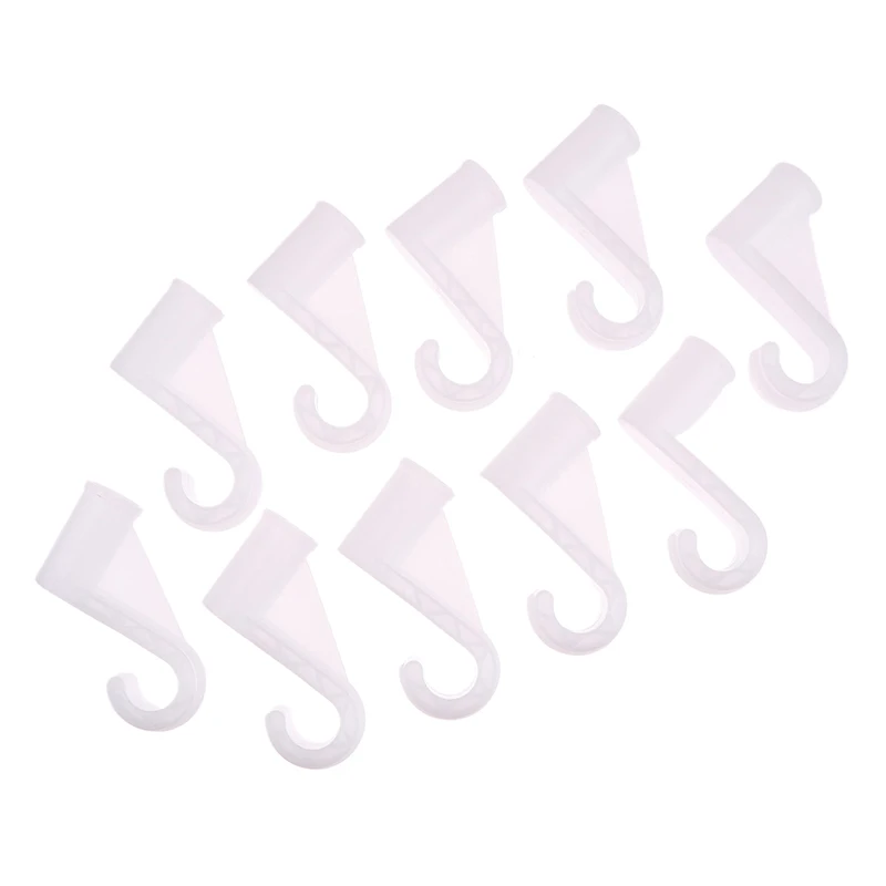 10Pcs Plastic White Thickening Hook For Suit Locker Shelf Wardrobe Hook Fittings Party Supplies Children Tent Game Room Joints