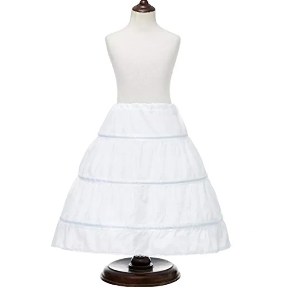 Kinderen Kid Meisje Jurk Petticoat Crinoline Onderrok Bruiloft Accessoires Voor Bloem pluizige petticoat rok 3 Hoepels