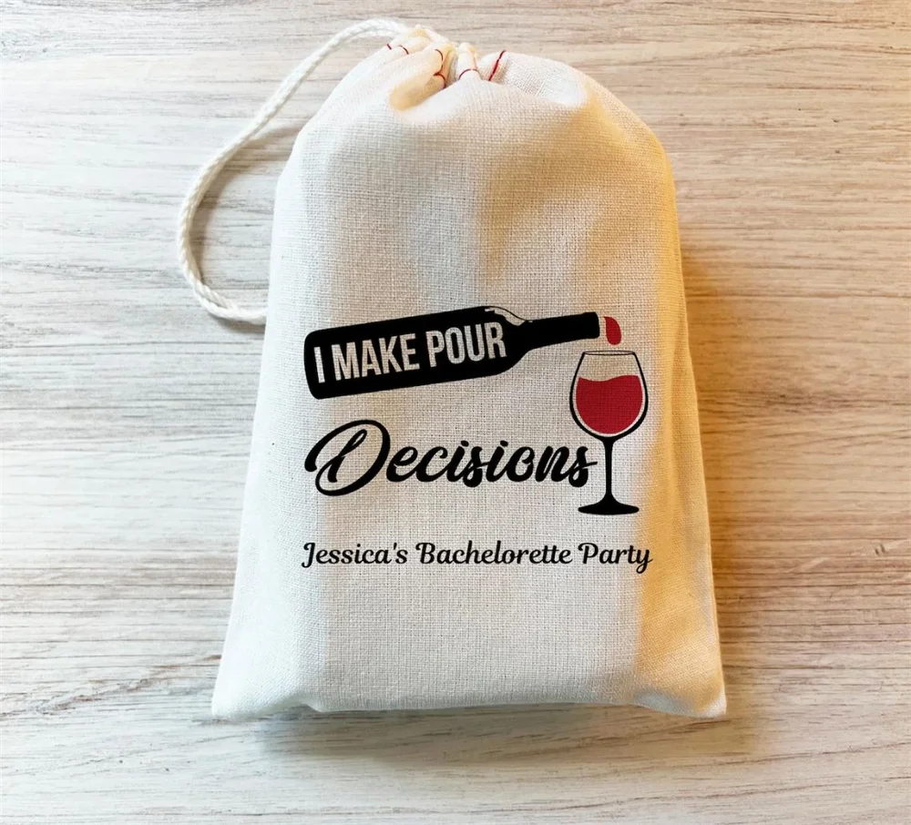 

20pcs Wine Favors, Bachelorette Party Favor, Hangover Survival Kit, Birthday Favor Custom I Make Pour Decisions Wine Party Bag