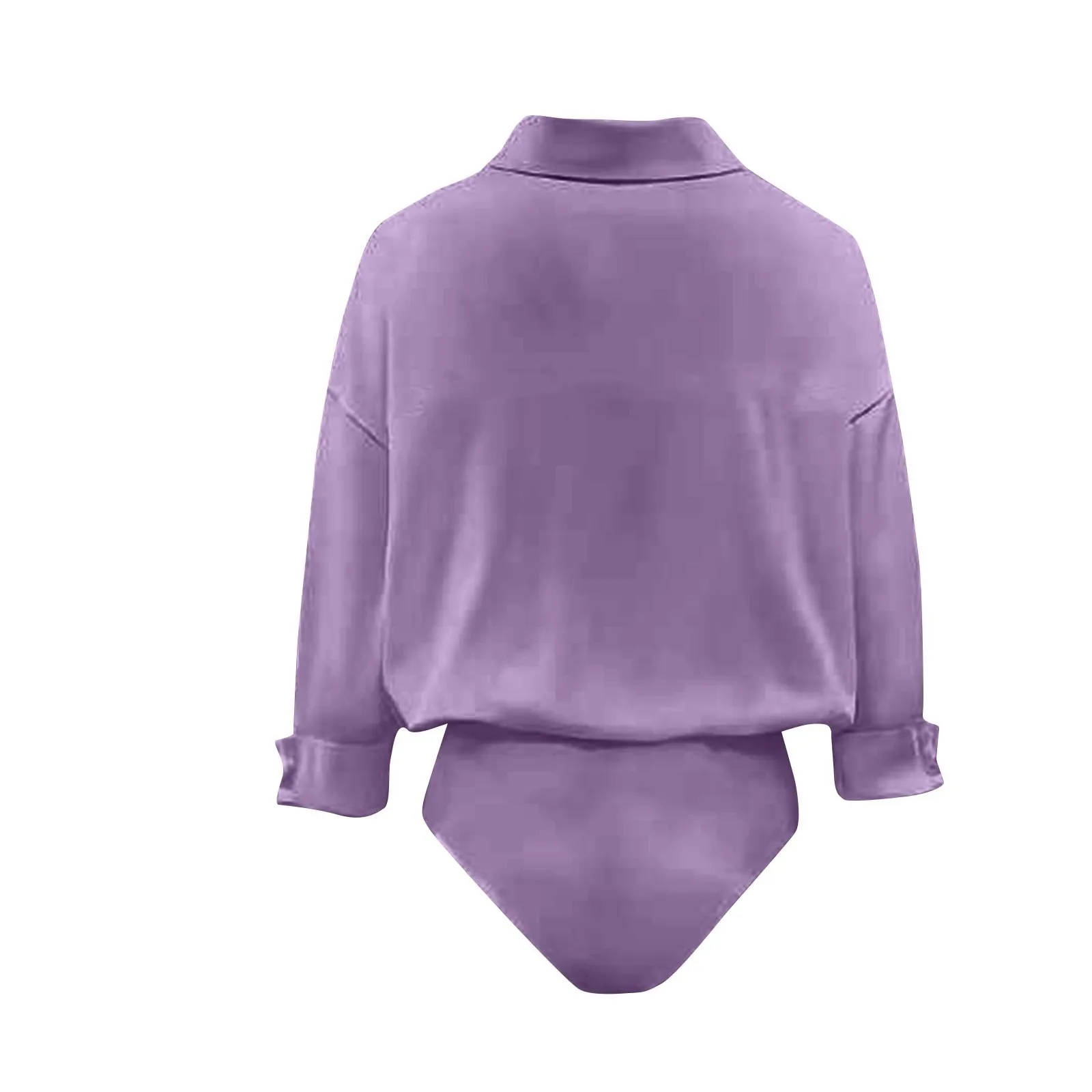 Damen Satin-Hemdbluse mit Oversized-Reverskragen, Knopfleiste, Langen Ärmeln, Seidiger Bluse-Body, Elegantes Büro-Outfit, Jumpsuit-Oberteil – Detail 11