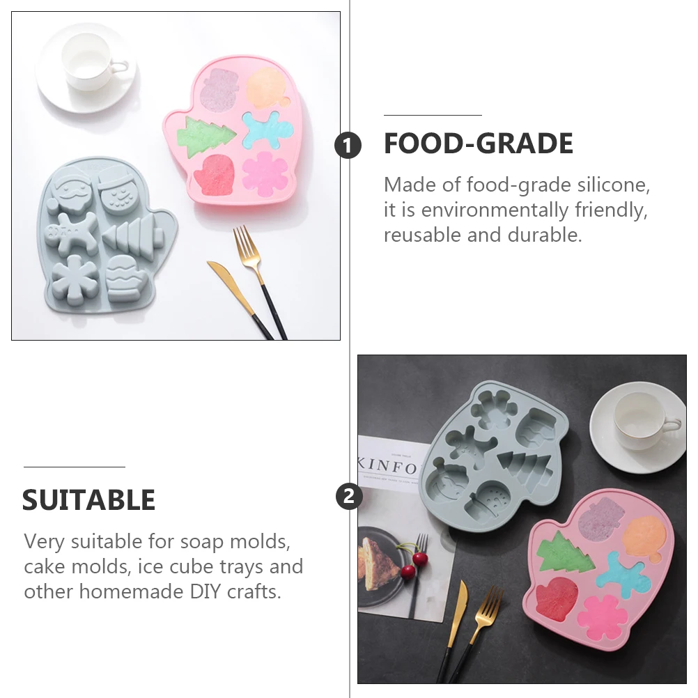 

Silicone Baking Christmas Glove 3D Chocolate Diy Reusable Microwave Dishwasher Safe Food Grade Chocolate Baking Accessories