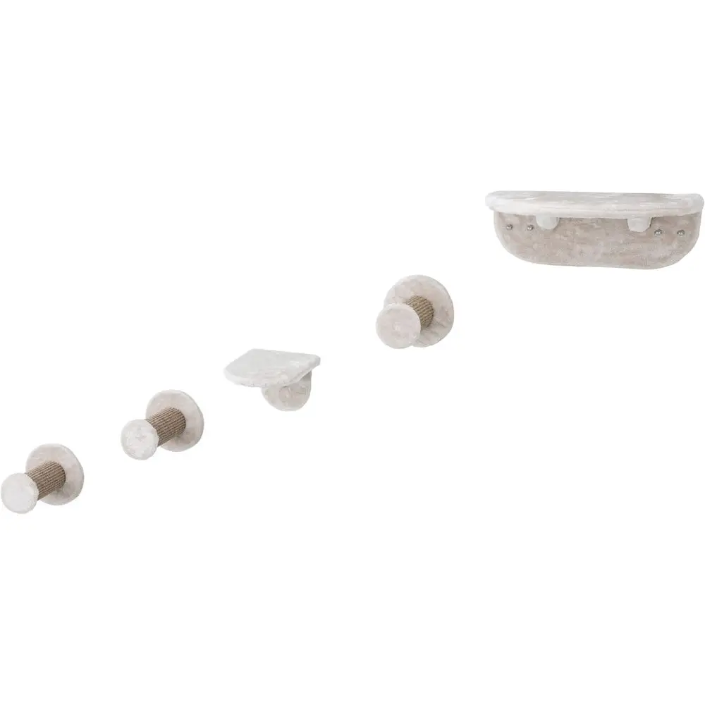 

Wall Mounted Cat Lookout Set Climbing Shelves with Sisal Steps amp Plush Platforms WallMounted Cat Shelves for Scratching amp L