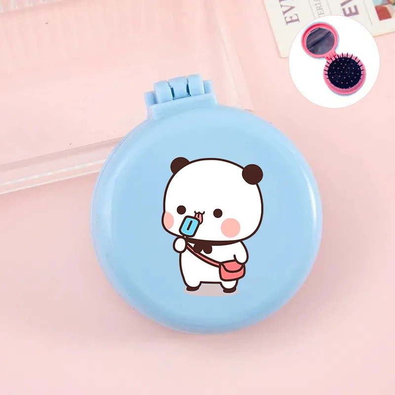 Bubu Dudu Air Cushion Comb with Mirror Yier Bear Panda Portable Mirror Massage Combs Cartoon Anime Hairdressing Folding Comb Hot - view 5