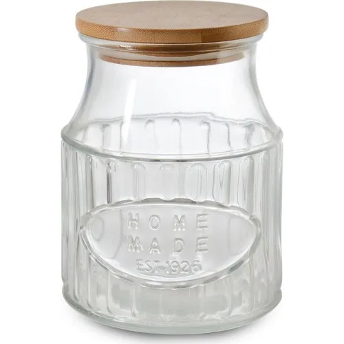 ISOSCELES Bamboo Vacuum Lid Borosilicate Glass Jar 1200 ml