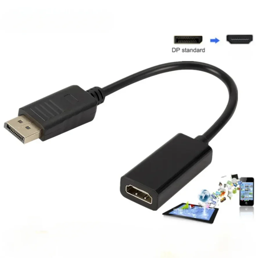 Adaptador de Cable compatible con DP a HD, 1080P, macho a hembra, para HP/DELL, portátil, PC, puerto de pantalla a convertidor de Cable compatible con HD