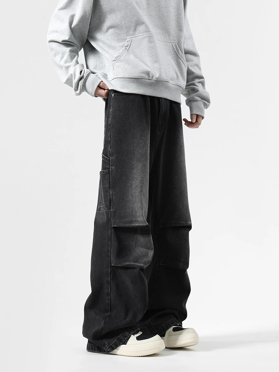 

Urban Camo Workwear Jeans Men's Spring Autumn Faion Brand Cool Street Sle Retro High Waist Cotton Polyester Blend