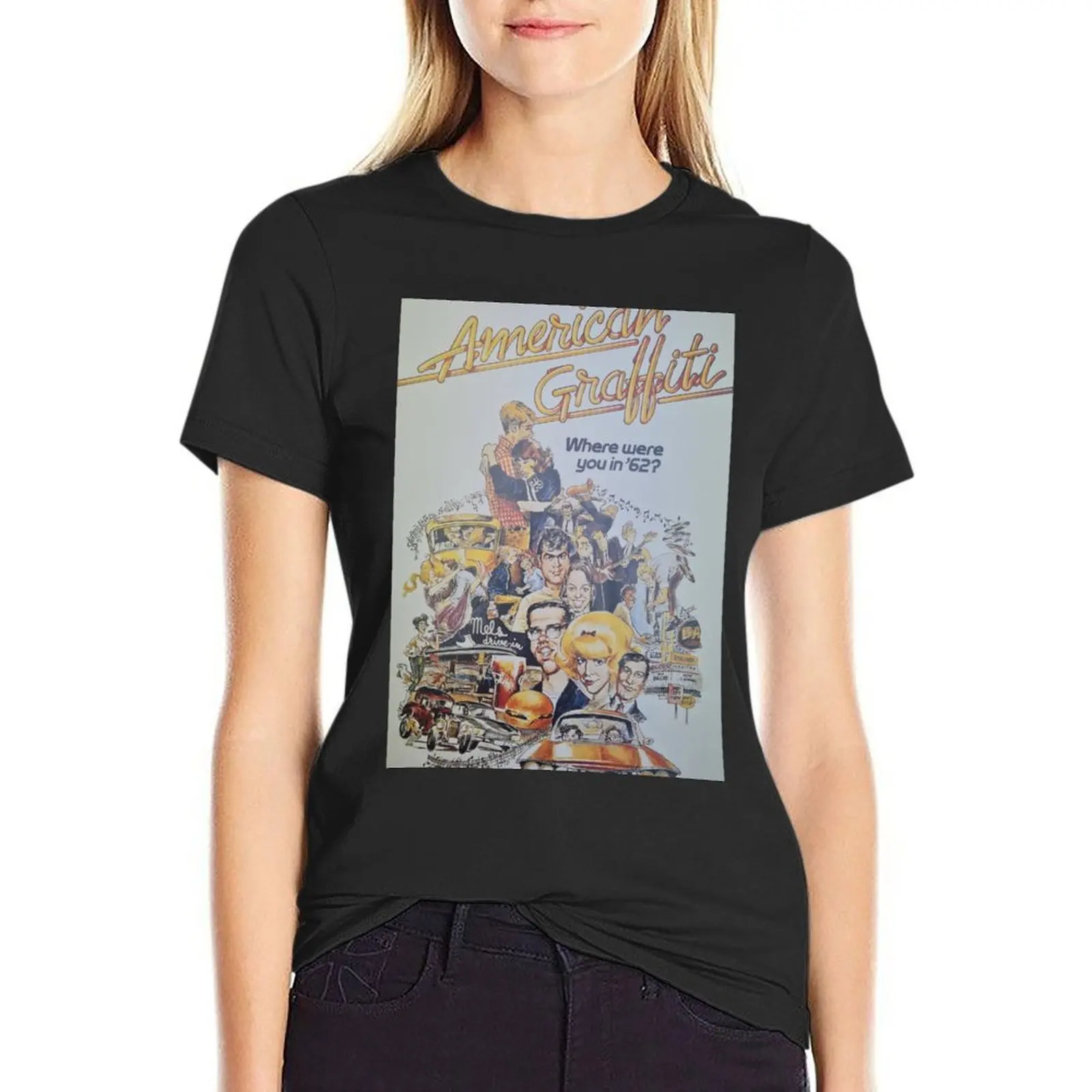 American Graffiti T-Shirt Blouse cute tops summer clothes t-shirts for Women graphic tees funny