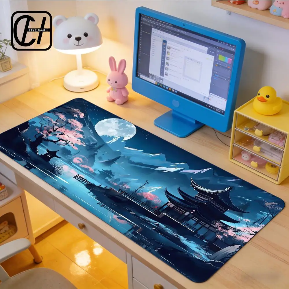 

Sakura Scenery Mouse Pad Large Anti-Slip Rubber Gaming HYB XXC Durable Thick Seam Edge Suitable for Office and Gaming Desk Mats