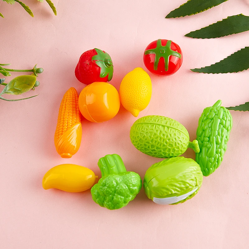 Mini juguetes de simulación de frutas y verduras para niños, casa de muñecas, modelo de cocina, accesorio de comida, decoración de casa de muñecas, juego de simulación, 10 piezas por juego