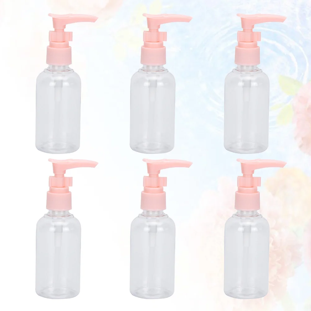 

6 Pcs Shampoo Liquid Dispensers Hand Soap Pump Bottles Travel Spray Transparent Containers Emulsion Dispensing