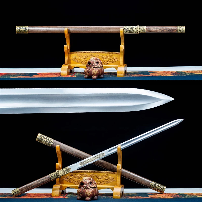 Chinese Shirasaya Swords High Manganese Steel Blade Real Handmade Full Tang Rosewood Scabbard Ready For Training