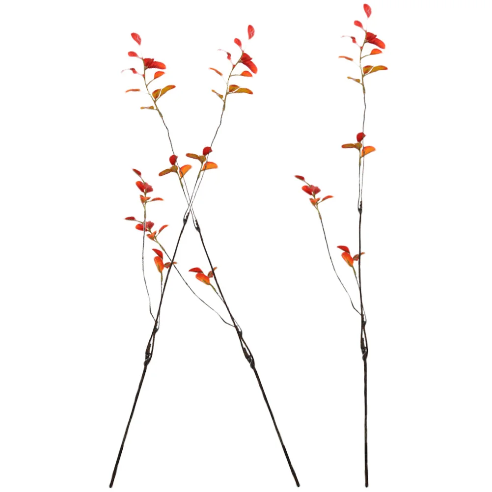

3Pcs Simulation Red Leaf Branch Fake Leaves for DIY Home Decor Vase Filler Thanksgiving Fall Centerpiece Artificial Leaf Stems