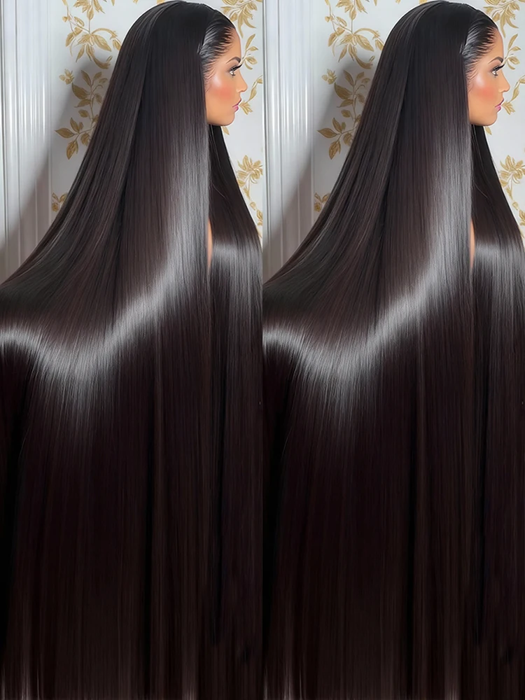 40 46 بوصة 13x4 13x6 HD العظام مستقيم الدانتيل الباروكة الأمامية 360 كامل الدانتيل الجبهة خصلات الشعر المستعار الإنسان 300% الكثافة غلويليس الباروكات شعر الإنسان