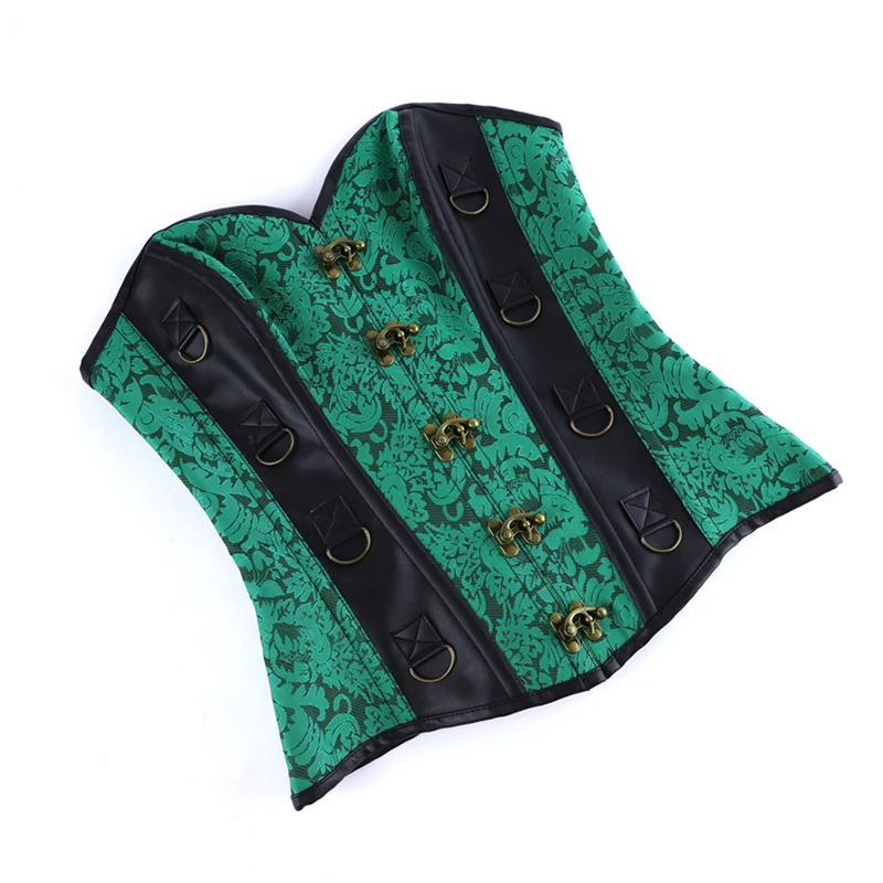 Steampunk Overbust Corset for Women Gothic Vintage Lace-up Bustier Sexy Body Shaper Corselet Top Pirate Costume