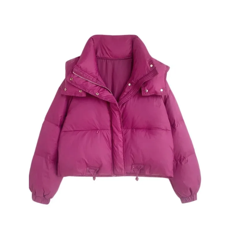 Women  Thin and Tall Hooded Small Bread Clothes Winter Beauty Fashion White Duck Down Direct Sales Fashion Short Down Jacket