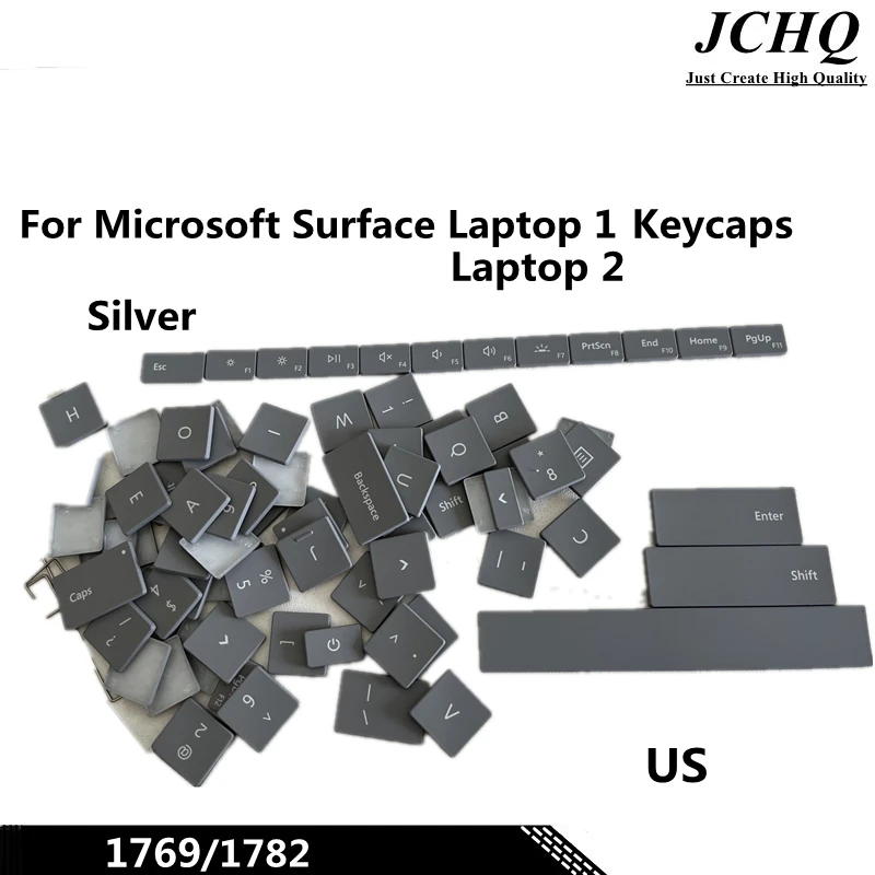 

Оригинальные колпачки для клавиш JCHQ для ноутбука Microsoft Surface 1, 2, 1769/1782, 13,5-дюймовые серебряные сменные колпачки