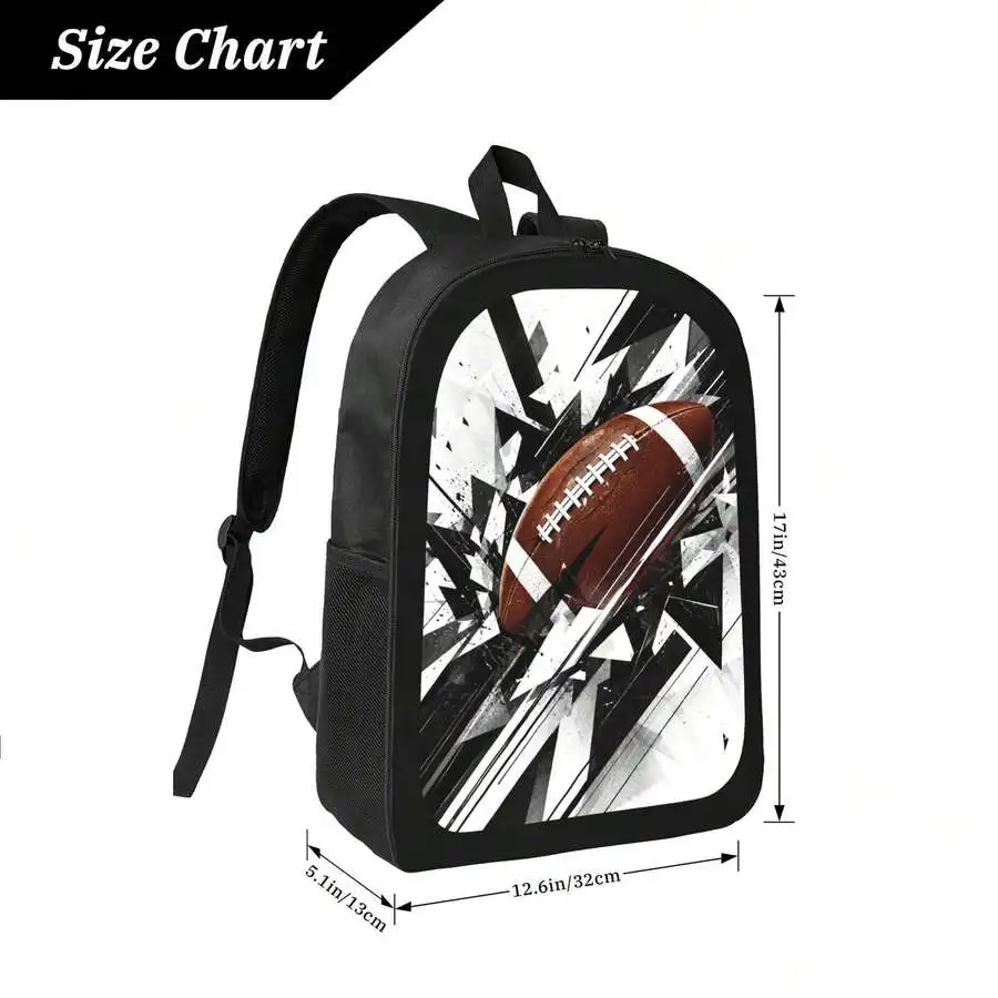 

Geometric Burst Rugby Backpack Stylish Casual Lightweight Durable Daypack For Sports Outdoor Daily Use