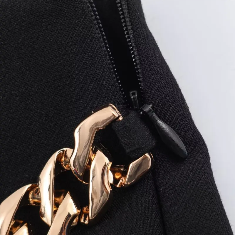 여성 플리츠 스커트 캐주얼 봄 여름 심플 플리츠 하이웨이스트 여성 체인 버뮤다 쇼츠 사이드 지퍼 여성 시크 쇼츠