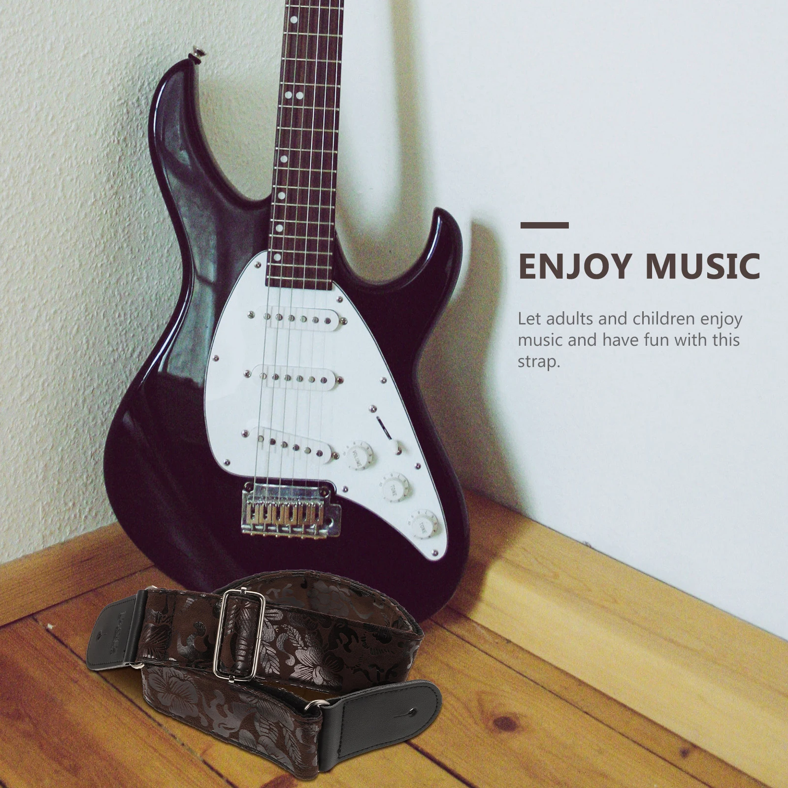 

Guitar Strap Shoulder Belt Wear Resistant Embossing Printed Accessory for Music Performance Outdoor Party