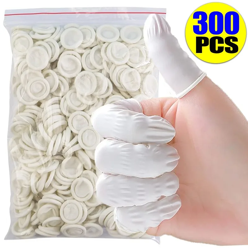 100-300PCS Disposable Finger Cover Natural Rubber Glove Non-slip Latex Finger Cover Anti-static Fingertip Protector Cover Gloves