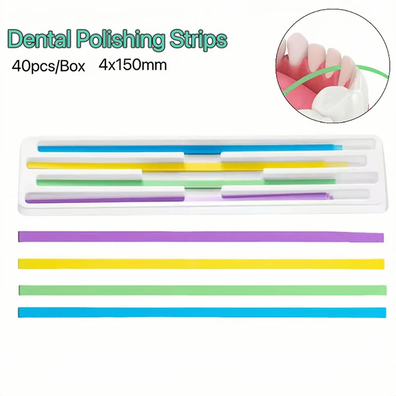 

60pcs Dental Polishing Strip Tooth Interdental Resin Surface Grinding Dental Material 4*150mm Whitening Sanding Dentist Tools