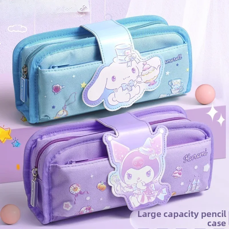 Sanrio High Value Large Capacity Kuromi Cinnamoroll Pencil Case Stationery Box For Students School Supplies Pen Organizer Bag