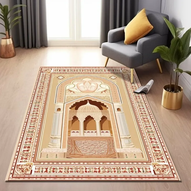 Muslim Ramadan Comfortable Prayer Rugs Skin-friendly Worship Floor Carpets Antislip Soft Portable Durable Islamic Mat Washable