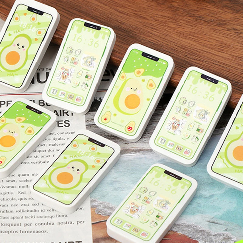 Creative Avocado Mobile Phone Modeling Eraser Learning Stationery School Supplies