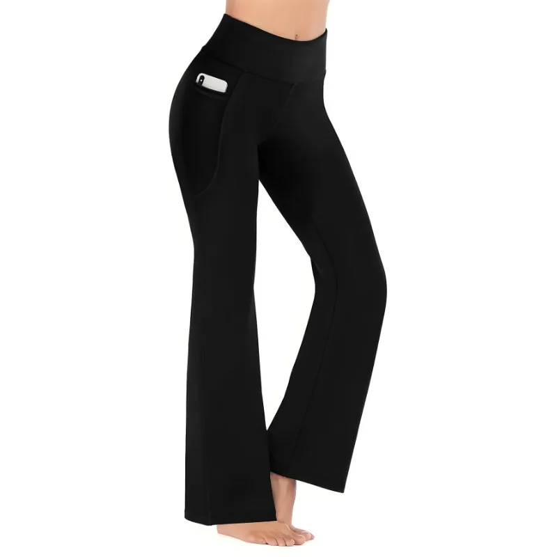 Autumn and Winter fleece-lined Thickened Horn Yoga Pants Women's Slimming High Waist Hip Shark Pants Sports Fitness Pants image 4