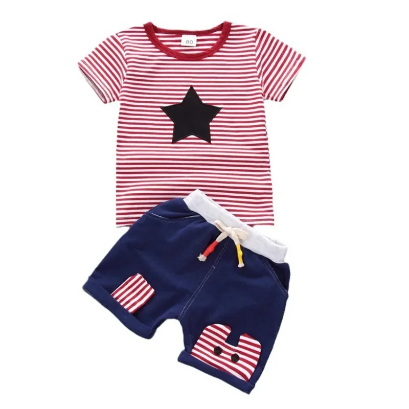 

New Summer Baby Girls Clothes Suit Children Boys Striped T-Shirt Shorts 2Pcs/Sets Toddler Casual Costume Infant Kids Tracksuits