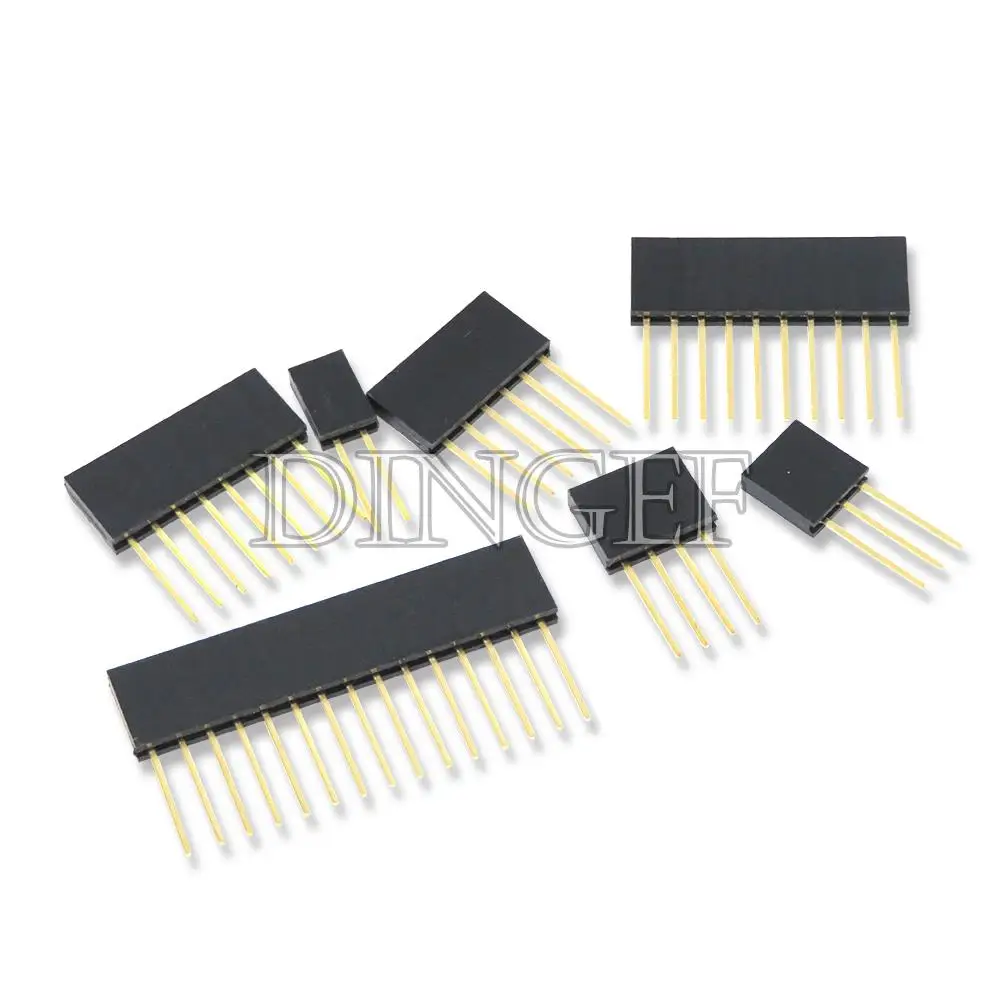 10PCS 2.54mm Stackable Long Legs Femal pin long 11MM Header For Arduino Shield Connector Socket 2P 3P 4P 5P 6P 7P 8P 10P 20P