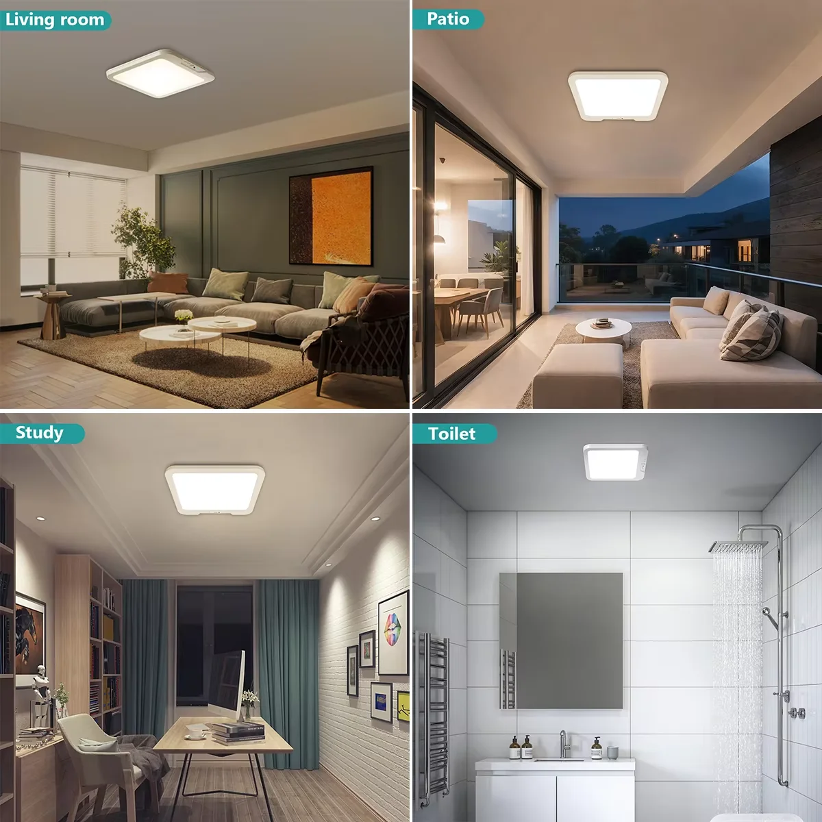 Bild 7: Kabellose Batteriebetriebene Deckenleuchte Fernbedienung Bewegungssensor LED-Licht 3 Farben Dimmbar Innenbeleuchtung für Schrank Dusche